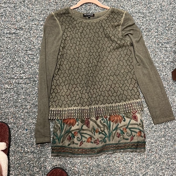 PICADILLY LAYERED LOOK TUNIC TOP SIZE XS - Picture 8 of 9